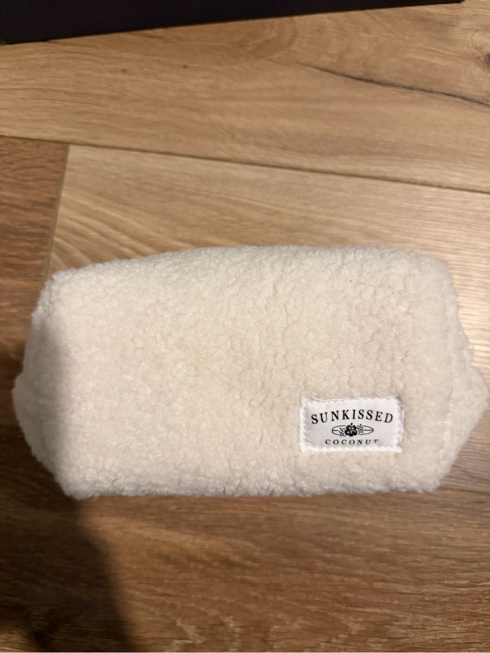 Sunkissed Coconut Cream Sherpa Cosmetic Bag